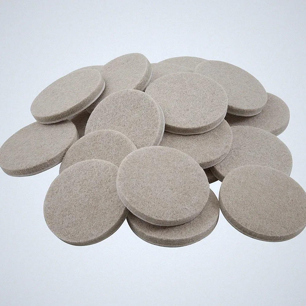 1.5" Round Reusable Felt Furniture Sliders for Hard Surfaces, NoiseReducing A...