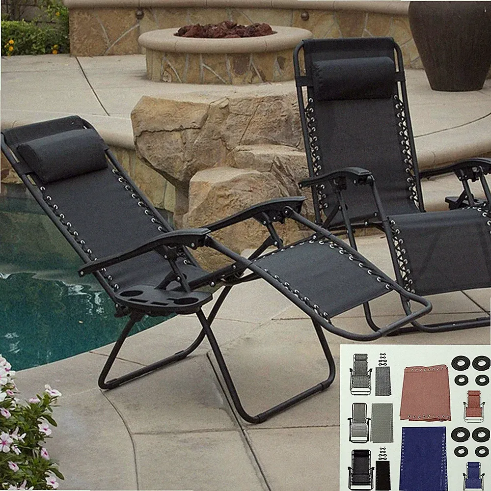 Chair Replacement Fabric - Anti-Gravity Recliner Lounge Cloth w/ Ropes for Patio
