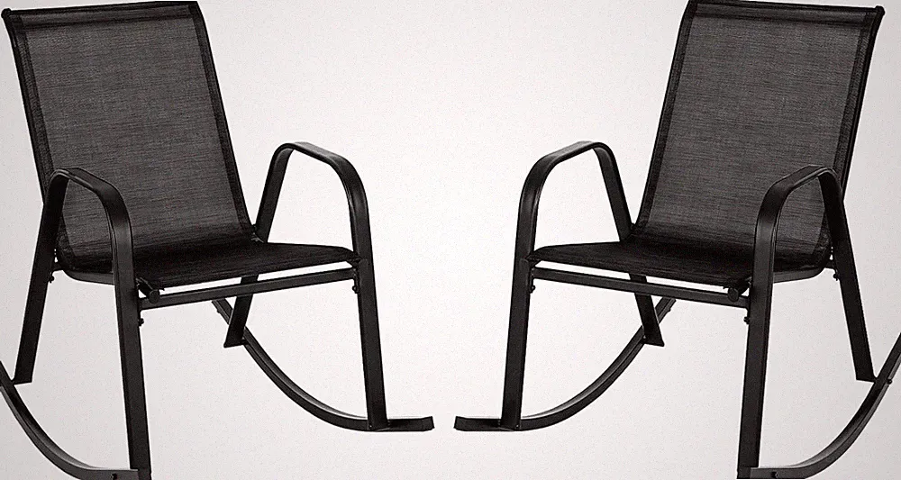 Ergonomic Outdoor Rocking Chair Set of 2 for Patio, Porch, and Garden