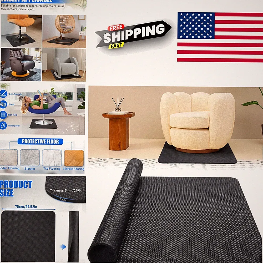 Non Slip Recliner Pad 30 Inch Square Anti Slip Furniture Mat for Hardwood Floors