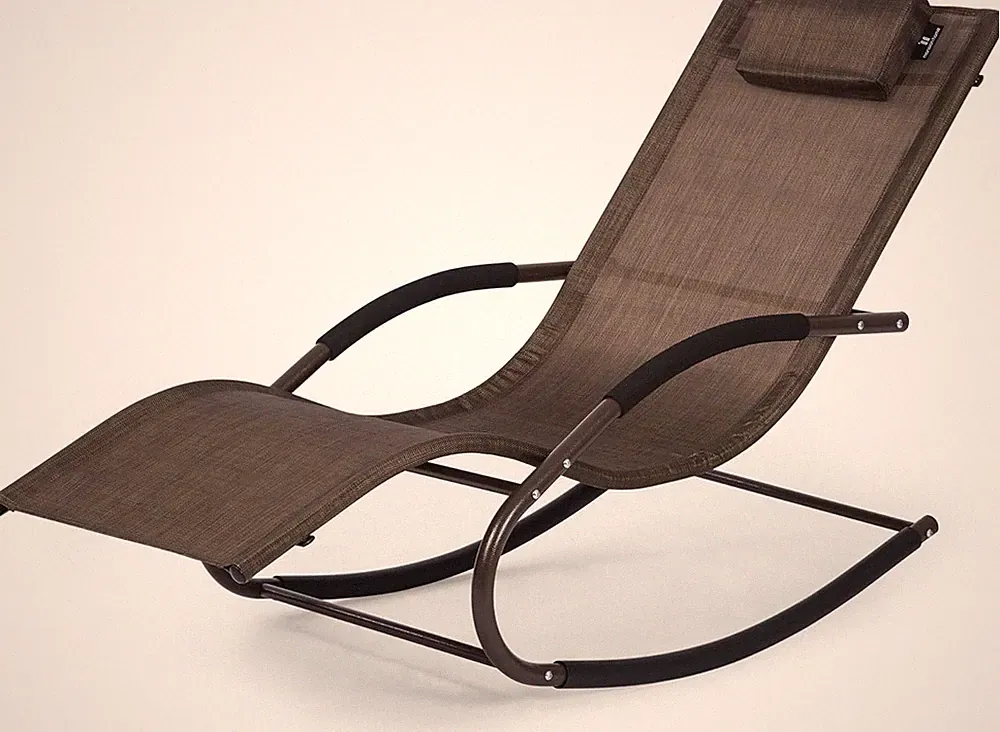 Stylish Brown Outdoor Chaise Lounge Chair with Detachable Pillow for Patio