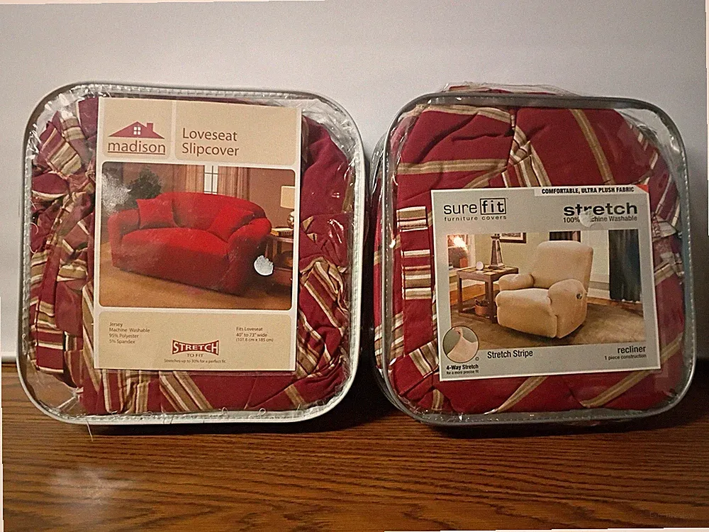 Sure Fit Furniture Covers Stretch Fit Loveseat And Recliner Pack