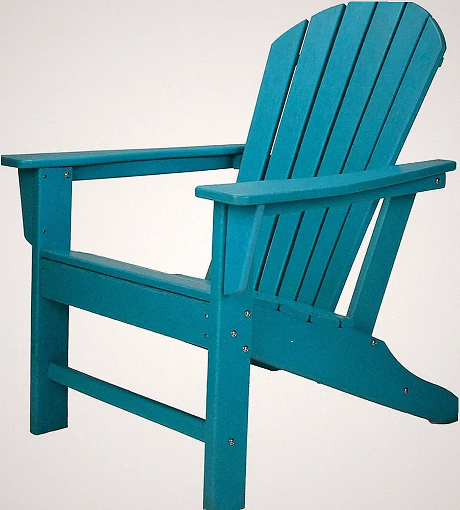 Turquoise UV-Resistant HDPE Adirondack Chair for Kids & Adults, Indoor/Outdoor