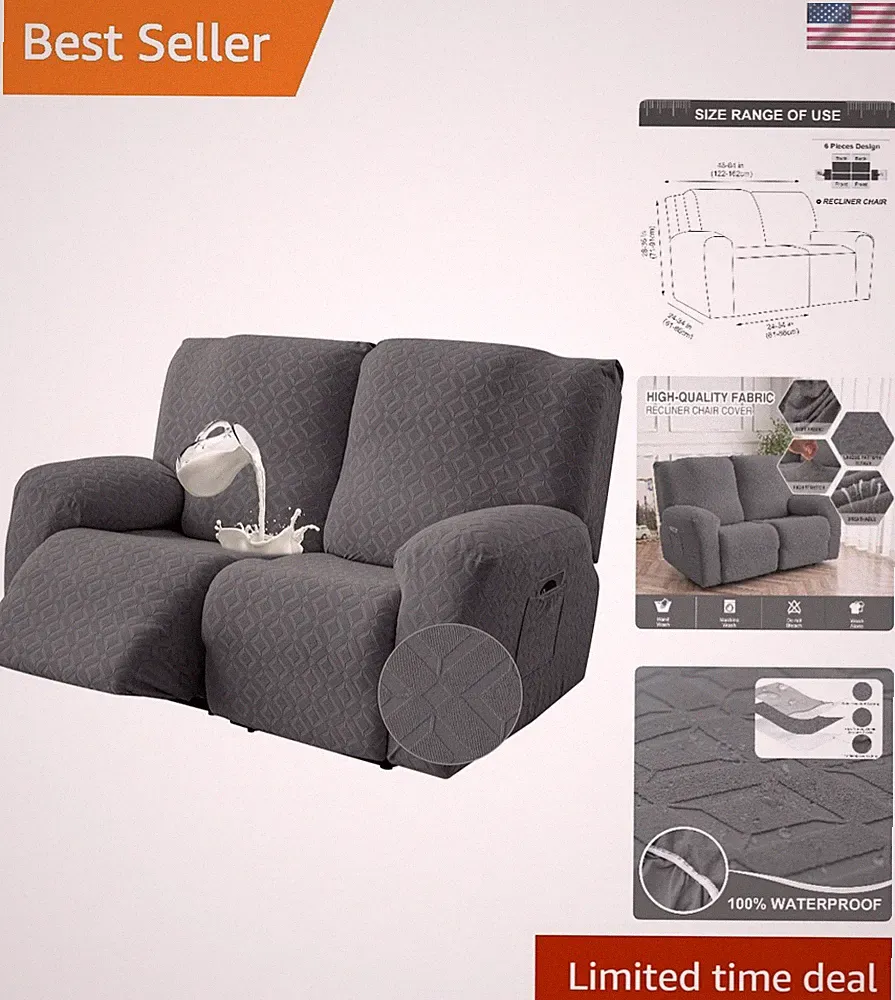 Waterproof Recliner Loveseat Cover Stretch Couch Protector for Pets Kids